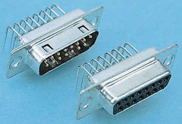 HARTING 0967 9 Way Right Angle 2.74 mm Pitch Through Hole D-Sub Connector Male