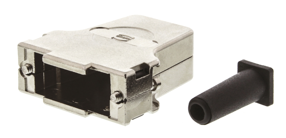 09670150344 HARTING D-Sub Series Metal Straight D-Sub Backshell, 15 Way Strain Relief