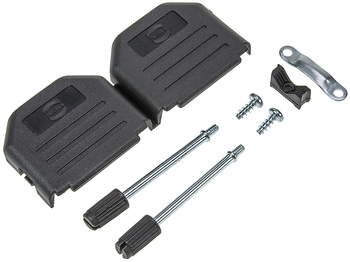 09670150424 HARTING D-Sub Series Thermoplastic Straight D-Sub Backshell, 15 Way Strain Relief