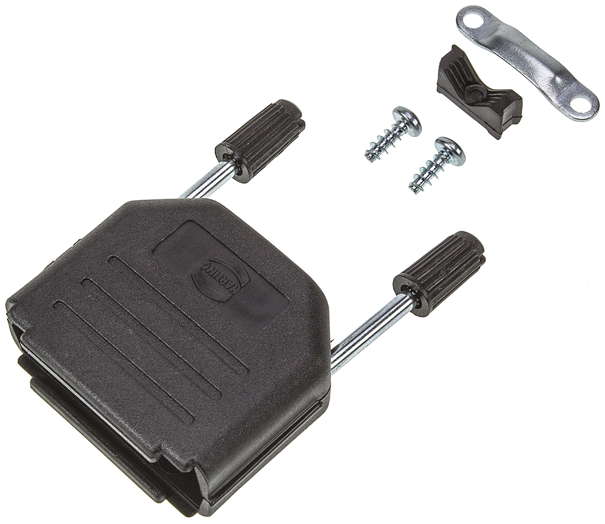 09670150424 HARTING D-Sub Series Thermoplastic Straight D-Sub Backshell, 15 Way Strain Relief
