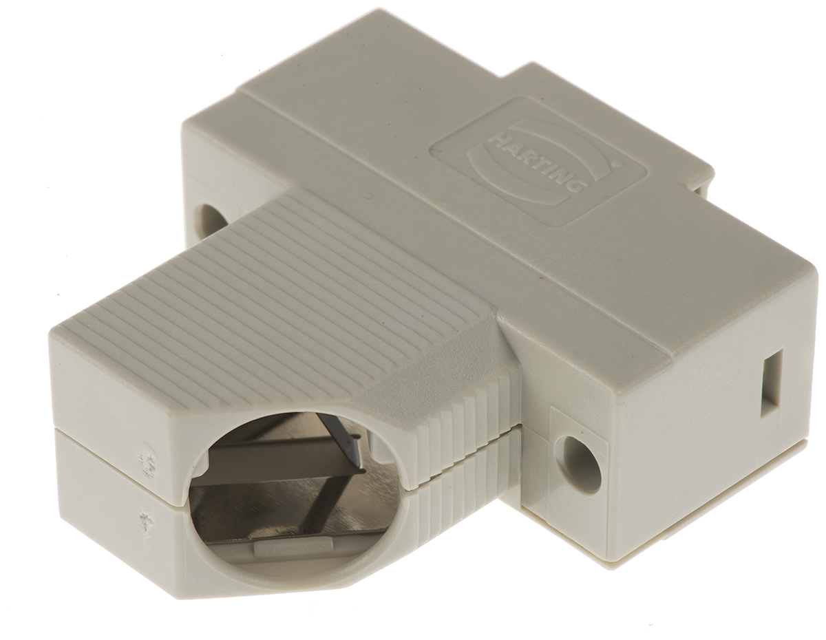 09670150573 HARTING D-Sub Series Polymer Right Angle D-Sub Backshell, 15 Way Strain Relief