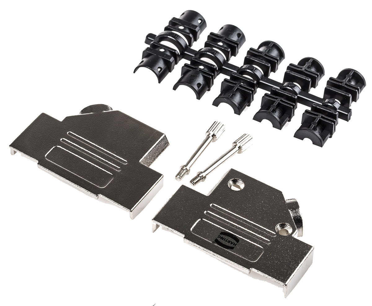 HARTING D-Sub Series Metal Right Angle D-Sub Backshell, 25 Way Strain Relief