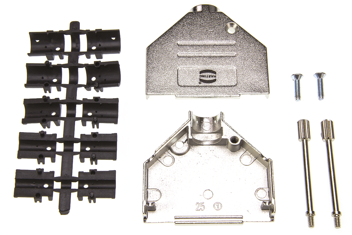 09670250343 HARTING D-Sub Series Metal Straight D-Sub Backshell, 25 Way Strain Relief