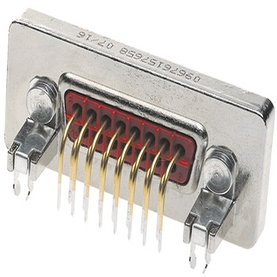 HARTING D Sub 50 Way Angled PCB Connector, with Flange Male