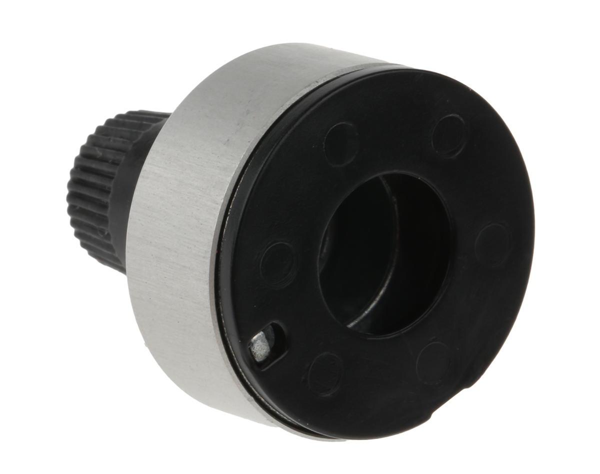 18-a-11 Vishay 22.2mm Chrome Multiturn Dial for 6.35mm Shaft Splined, 18-A-11
