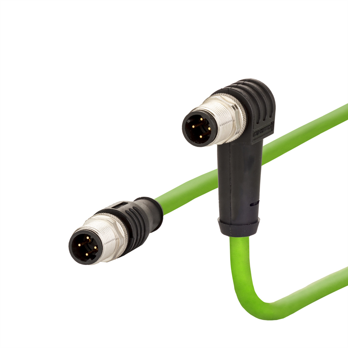 Metz-Connect30064245, 1m Cat5e, Green M12 to Male M12 Male, Shielded, Unterminated Polyurethane Sheath