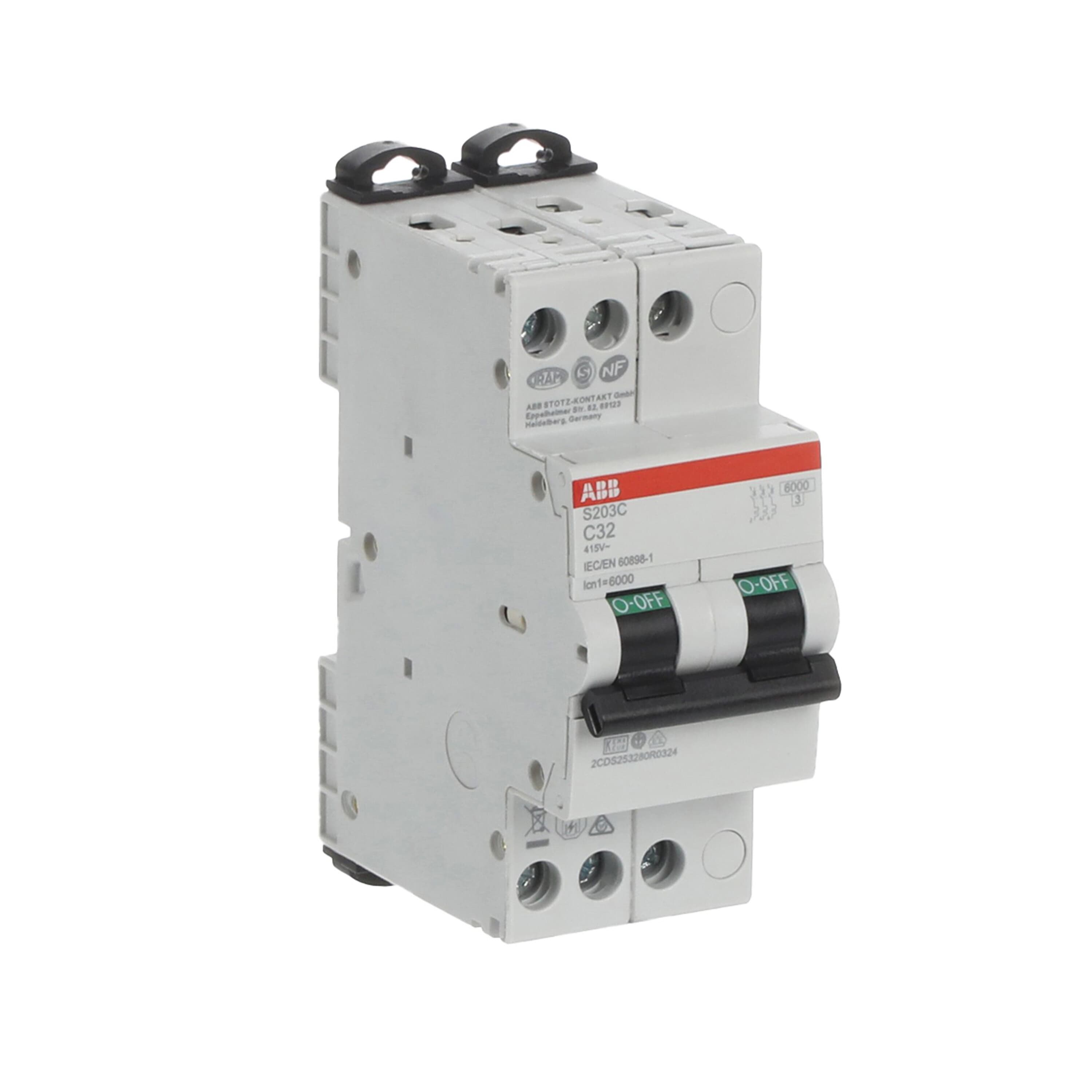 2cds253280r0324 ABB S200C MCB, 3P, 32A Curve C, 415V AC, 6 kA Breaking Capacity