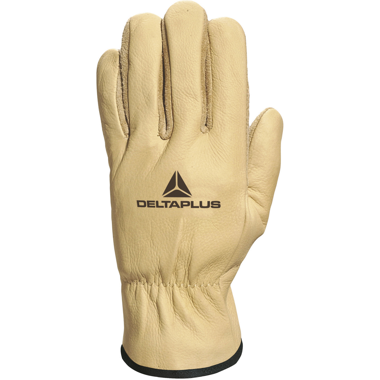 Delta Plus FIB49 Beige Leather Work Gloves, Size 9