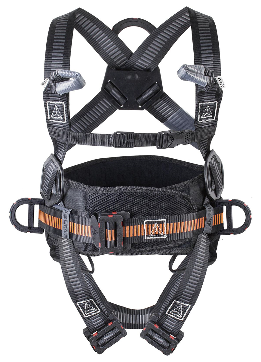 Delta Plus HAR44ELXX Back - Front - Lateral Attachment Fall Arrest Harness, 100kg Max, XL/XXL