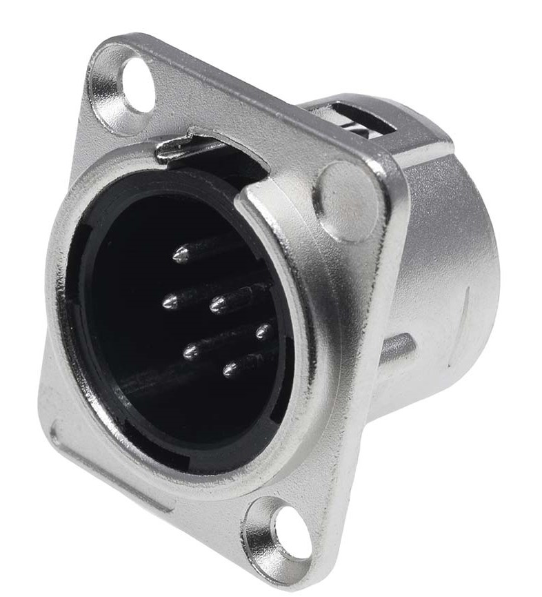 RS PRO Panel Mount XLR Connector, Male, 50 V, 6 Way, Silver Plating