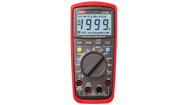 UNI-T UT139A Handheld LCD Digital Multimeter, 10A ac Max, 10A dc Max, 600V ac Max