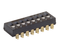 C & K 2 Way Surface Mount DIP Switch SPST, Flush, Recessed, Slide Actuator
