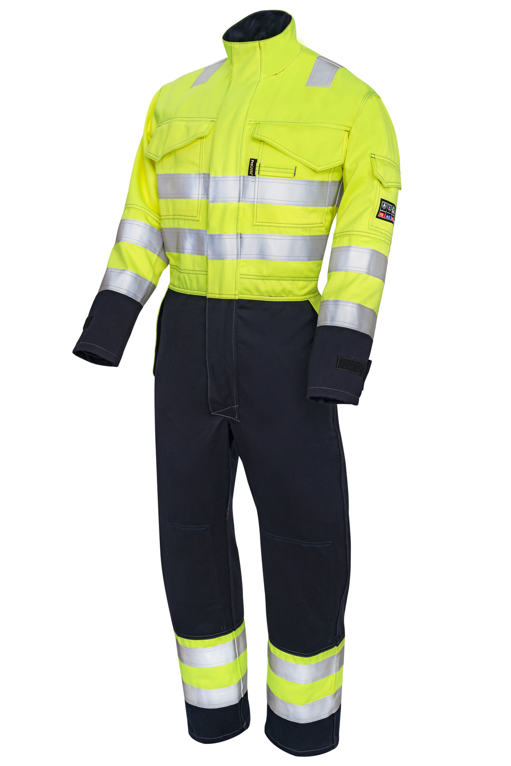 ProGARM Yellow/Navy Reusable Hi Vis Overalls, XXL