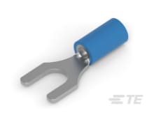 TE Connectivity 160171 Insulated Fork Terminal, 16AWG to 14AWG, 5.2mm Stud Size, Blue