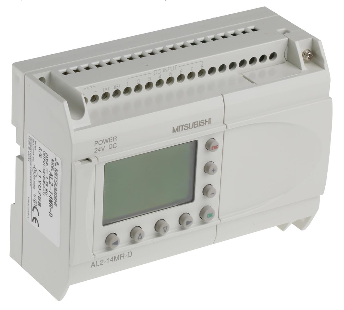 al2-14mr-d Mitsubishi Electric Alpha 2 Series Logic Module, 24 V dc Supply, Relay Output, 8-Input, Analogue Input