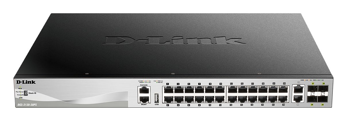 D-Link 30-Port Layer 3 Stackable Managed PoE Switch with 10G Uplinks, Managed 30 Port Network Switch With PoE UK