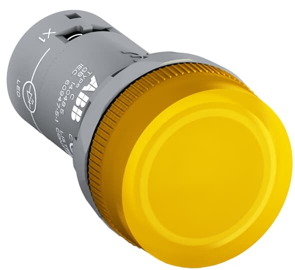 1sfa619403r5023 ABB, 1SFA61 Yellow LED Pilot Light, IP67, IP66, IP69K, Round, 24V
