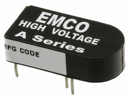 XP Power A DC-DC Converter, 1.2kV dc/ 830μA Output, 0 → 5 V dc Input, 1W, Through Hole, +75°C Max Temp -25°C Min