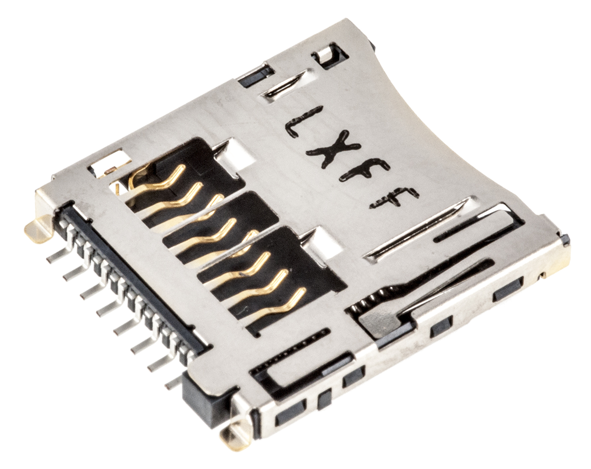 Molex, 503182 8 Way Right Angle Micro SD Memory Card Connector With Solder Termination