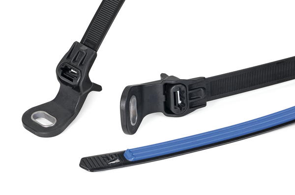 HellermannTyton Cable Ties, Outside Serrated, 140mm x 42 mm, Black PA 6.6 Heatstabilised, Pk-250