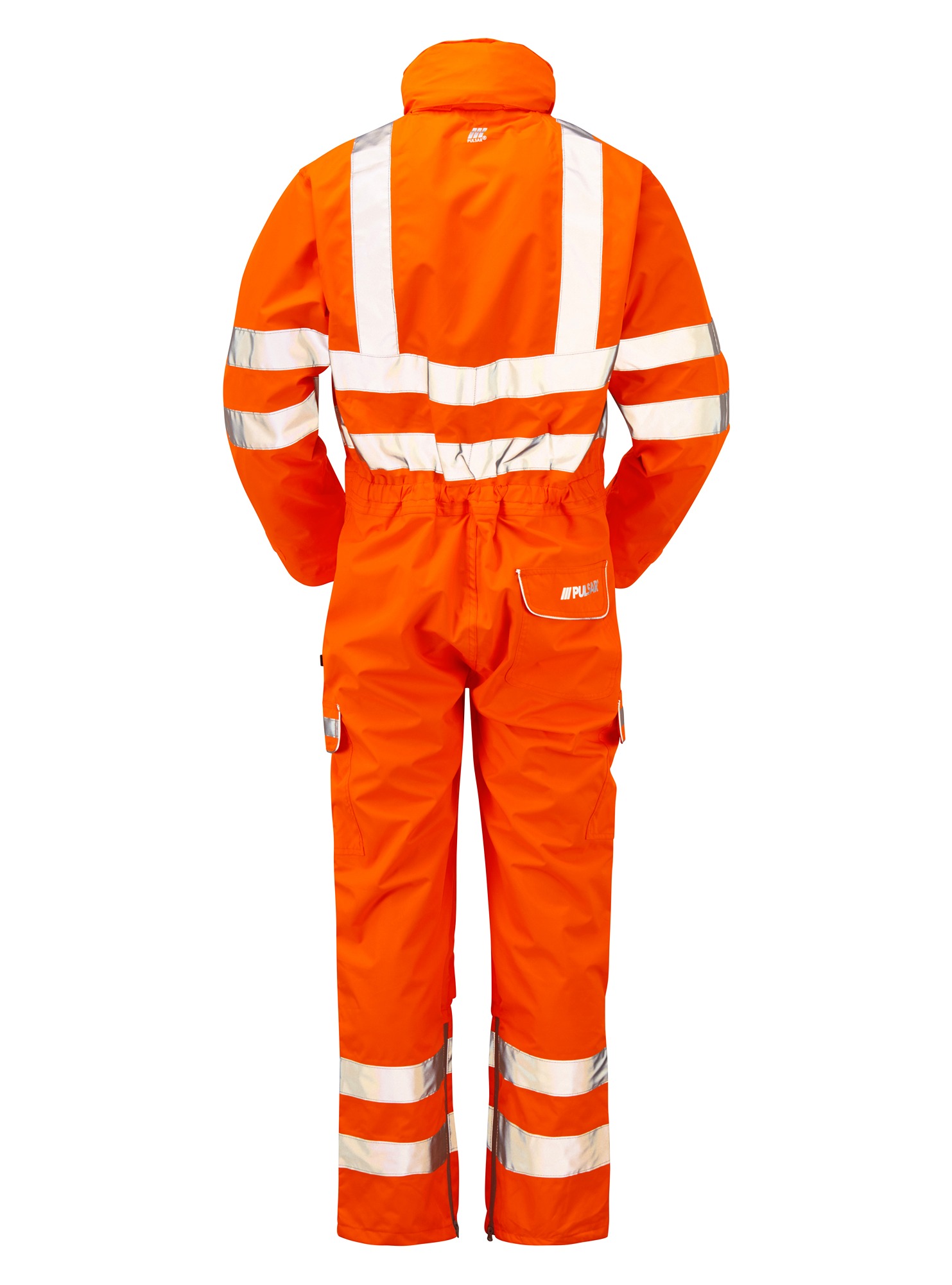 pr505r-r-l PULSAR Orange Reusable Hi Vis Overalls, L