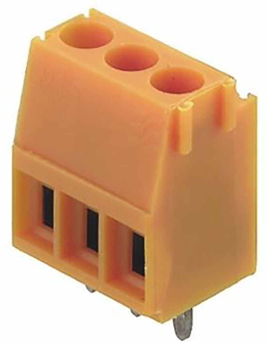Weidmuller LM Series PCB Terminal Block, 3-Contact, 3.5mm Pitch, Through Hole Mount, Solder Termination