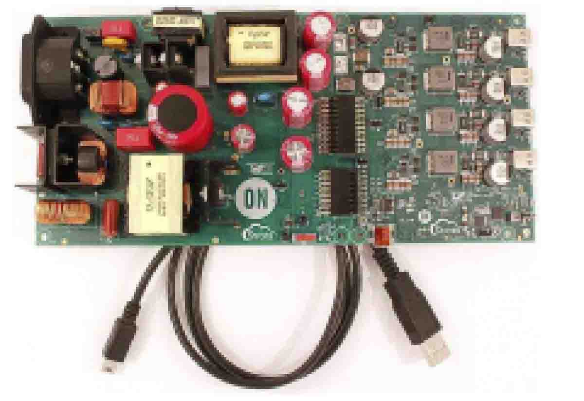 onsemi USB AC-DC 4-Port 200W Source FUSB252, FUSB307, NCP1399 Evaluation Board for FUSB252UMX, FUSB307BMPX,