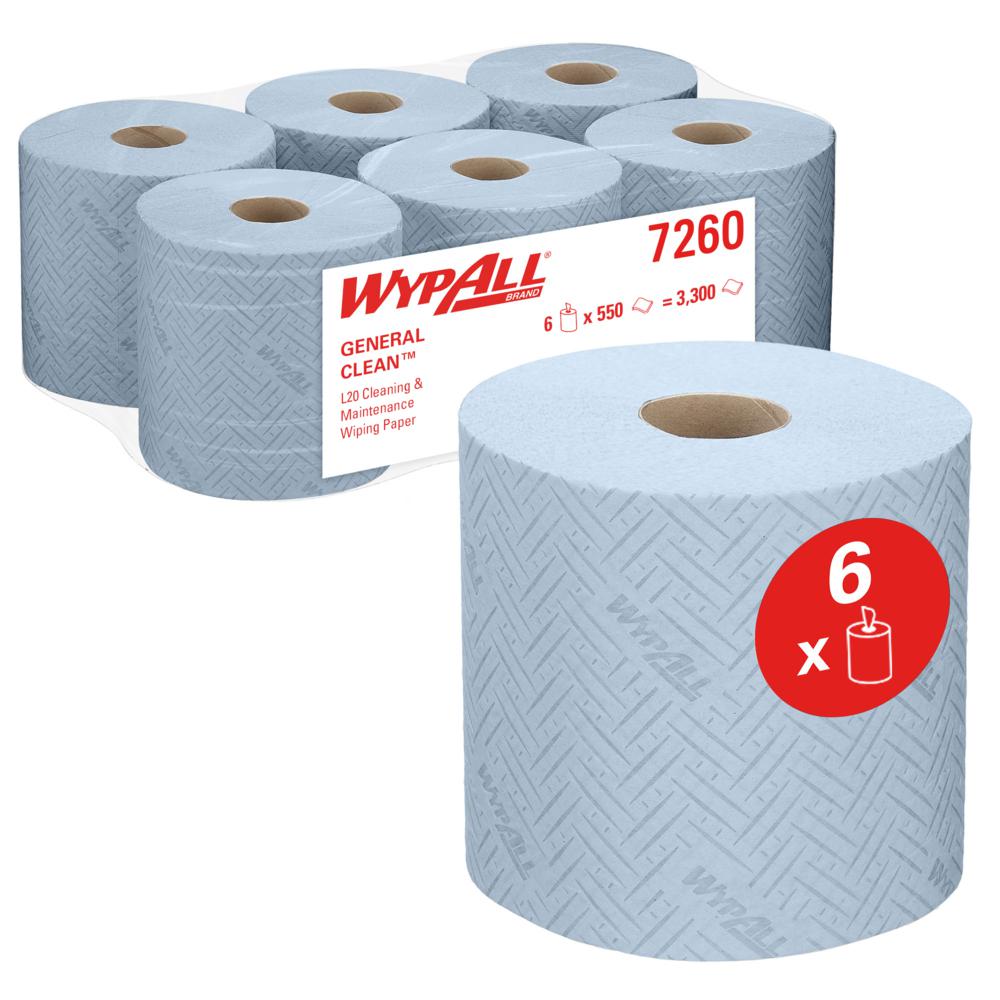 Kimberly Clark wypall Rolled Blue Paper Towel, 550 x 6 Sheets