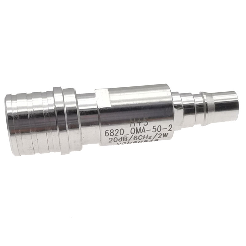 Huber+Suhner RF Attenuator Straight Coaxial Connector QMA Plug to QMA Jack 3dB, Operating Frequency 6GHz