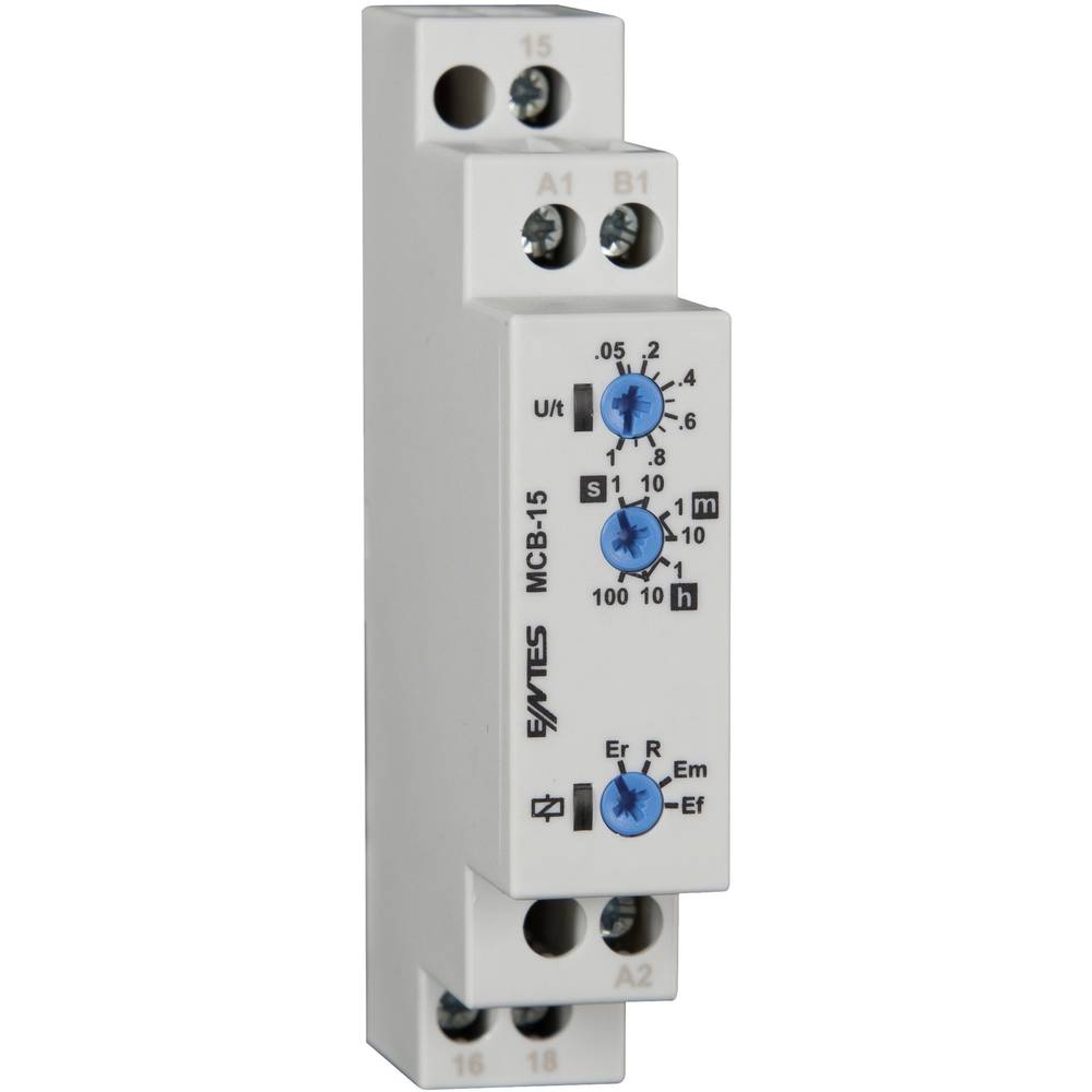 ENTES Miniature Circuit Breaker Series DIN Rail Timer Relay, 1-Contact, 240 V dc 24V ac, 240 V ac, 0.05 to 100 h,