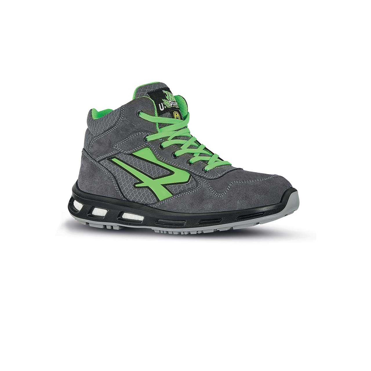 UPower RAMAS Unisex Black, Green Aluminium Safety Shoes, UK 8, EU 42