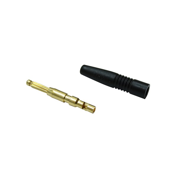 Nelco Black Male Banana Plug, 2 mm Connector, Solder termination Termination, 30V, 20A, Gold Plating