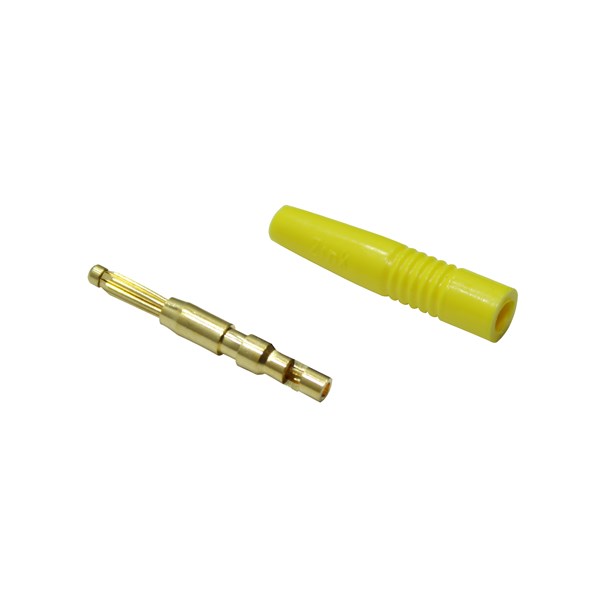Nelco Yellow Male Banana Plug, 2 mm Connector, Solder termination Termination, 30V, 20A, Gold Plating