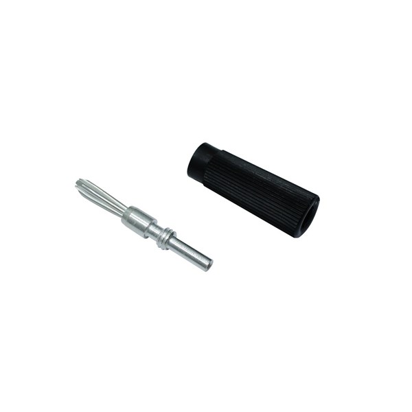 Nelco Black Male Banana Plug, 2 mm Connector, Solder cup termination Termination, 30V, 30A, Silver Plating