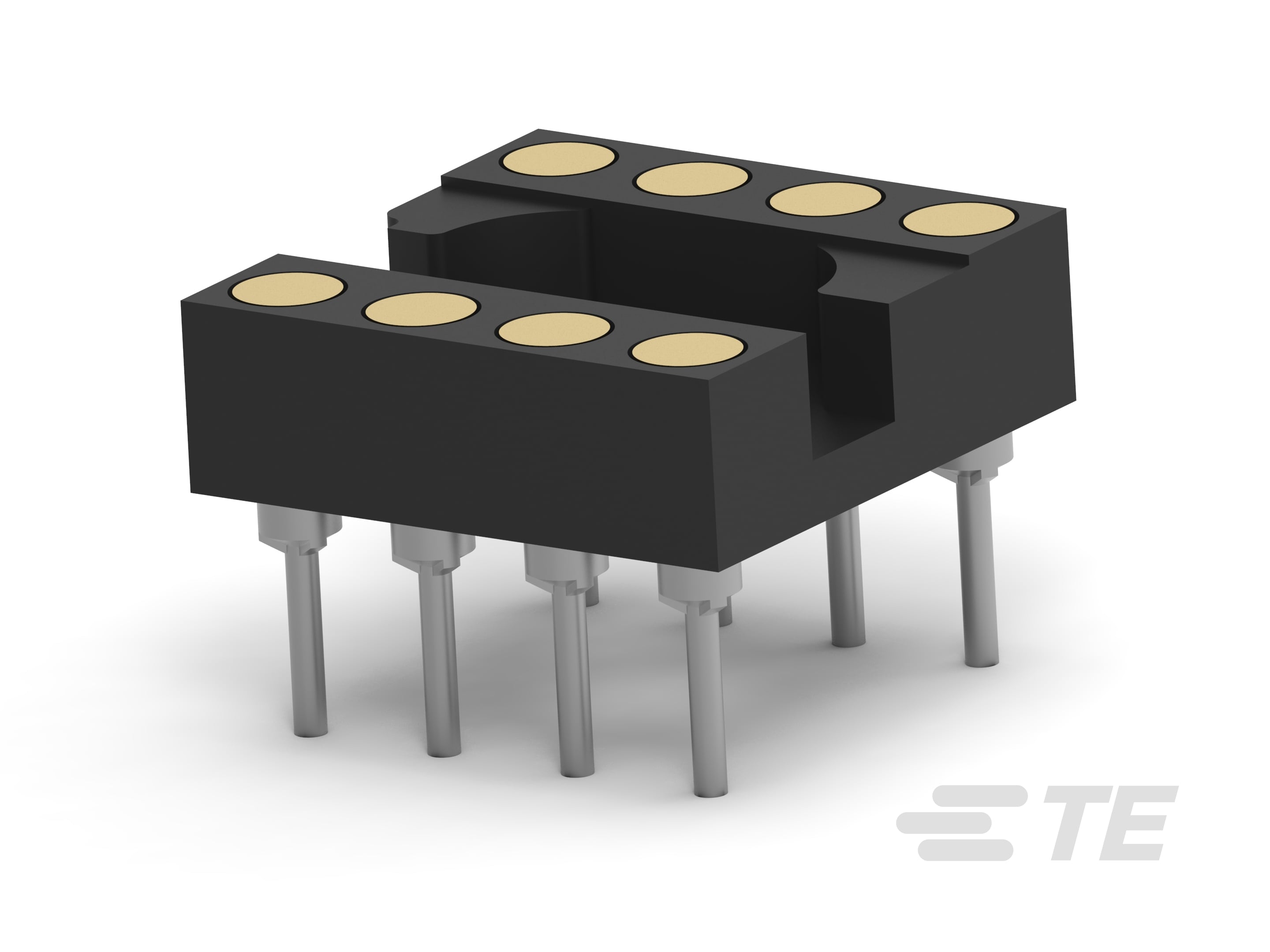 TE Connectivity 2.54 mm Pitch 8 Way Solder DIP IC Socket