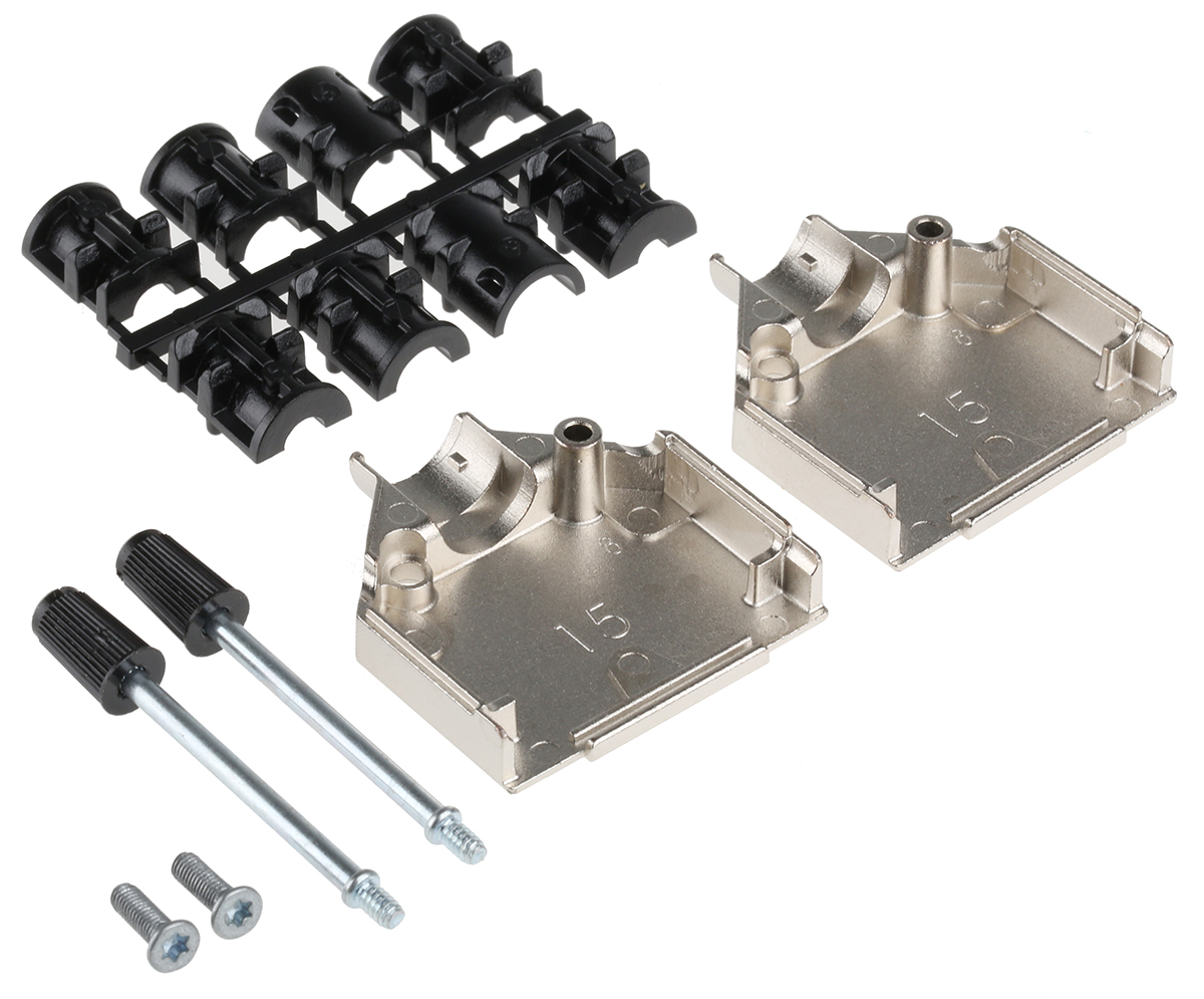 1-1478762-5 TE Connectivity ADK Series Zinc Straight D-Sub Backshell, 15 Way Strain Relief