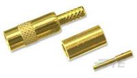 TE Connectivity 1-163 Series Cable Female MCX, 50 Ω, Straight Body Clamp