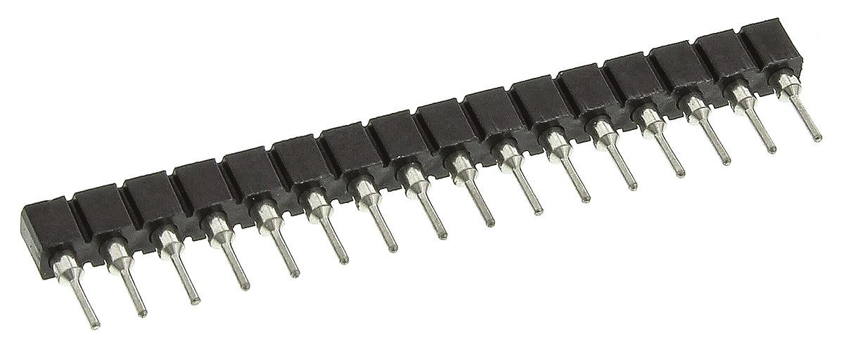 16 Way TE Connectivity Straight Through Hole 2.54 mm Pitch SIL Socket, Solder, 1A