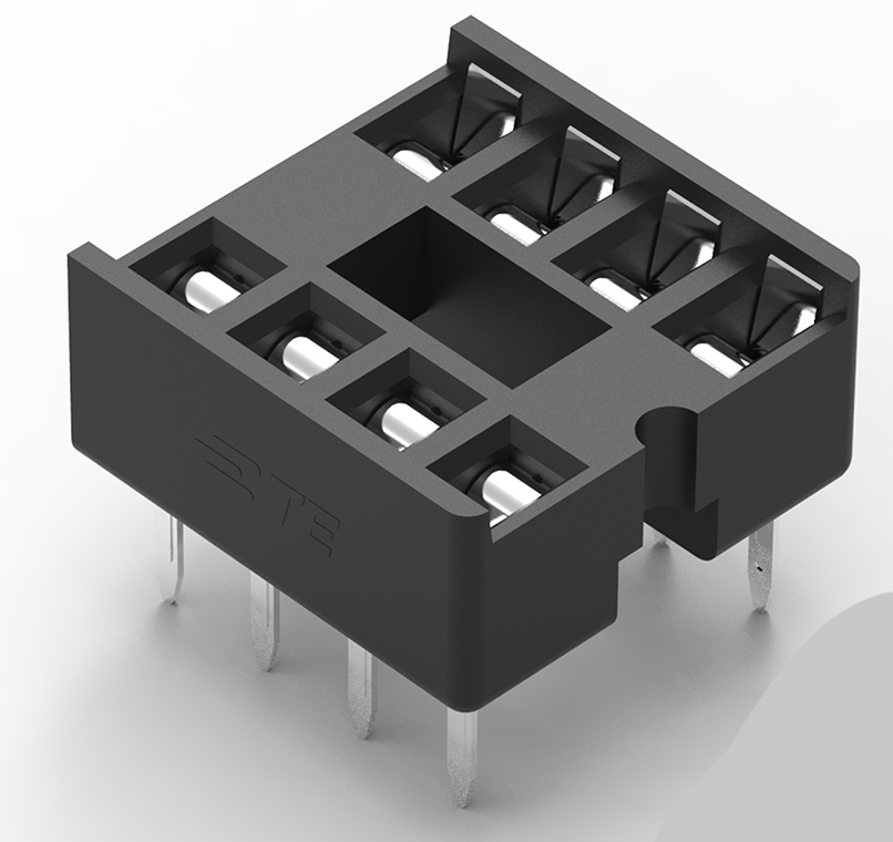 TE Connectivity 2.54 mm Pitch Vertical 8 Way, Through Hole Standard Pin Ladder DIL Socket, 1A