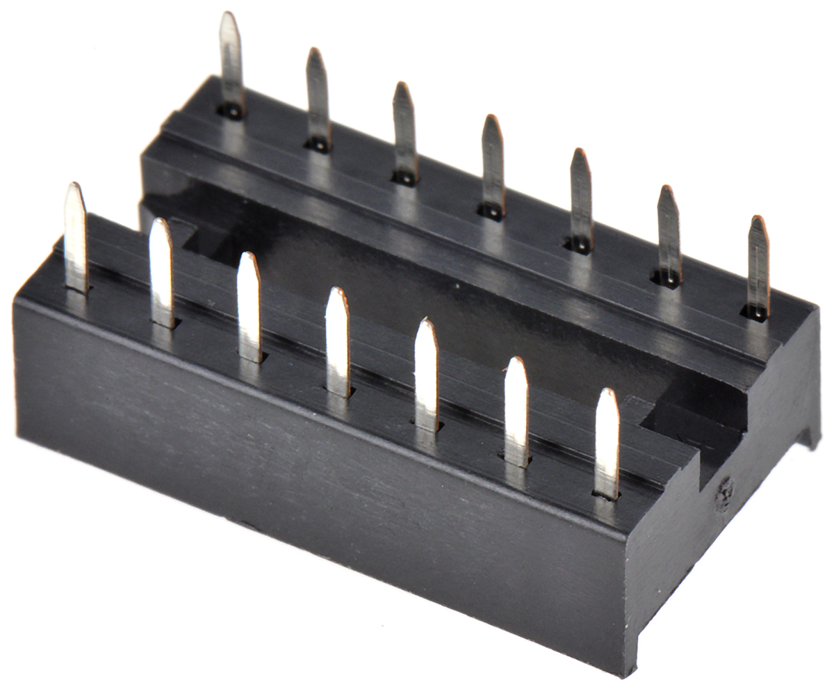 1-2199298-3 TE Connectivity, 1-2199298 2.54 mm Pitch Straight 14 Way, Through Hole Standard Pin Ladder DIL Socket, 1A