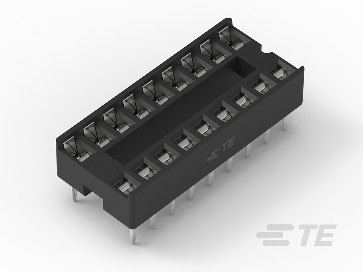 TE Connectivity 2.54 mm Pitch Straight 18 Way, Through Hole Stamped Pin Ladder DIL Socket, 1A