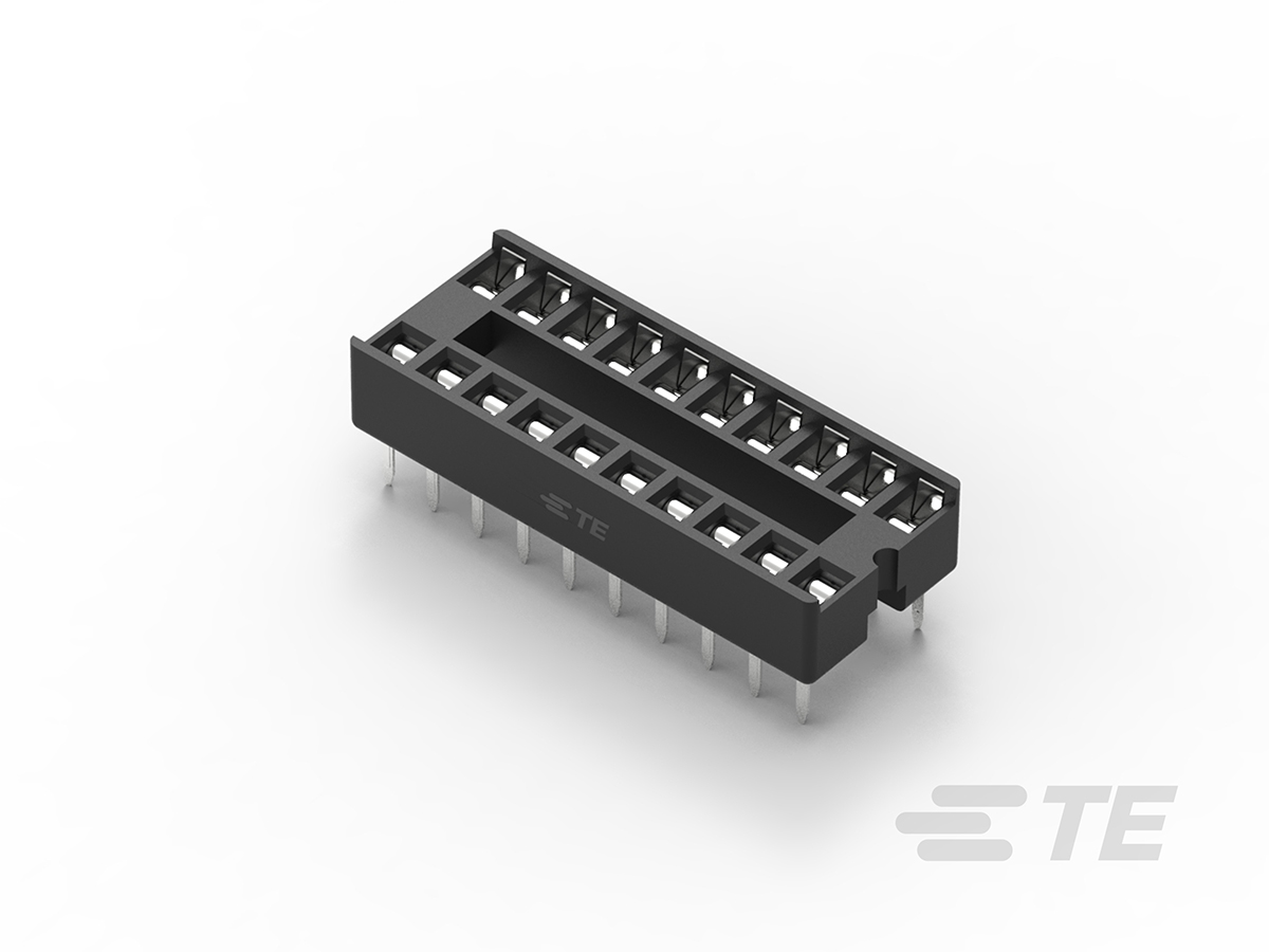 TE Connectivity 2.54 mm Pitch Straight 20 Way, Through Hole Stamped Pin Ladder DIL Socket, 1A