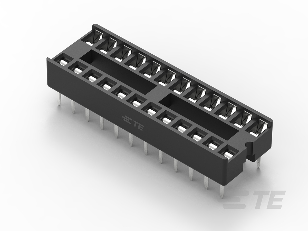 TE Connectivity 2.54 mm Pitch Straight 24 Way, Through Hole Stamped Pin Ladder DIL Socket, 1A