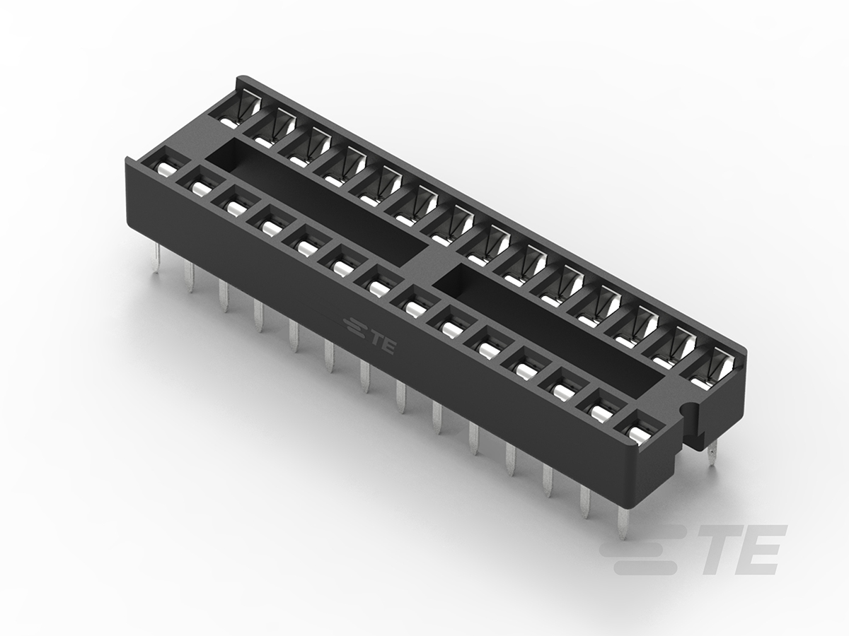 TE Connectivity 2.54 mm Pitch Straight 28 Way, Through Hole Stamped Pin Ladder DIL Socket, 1A