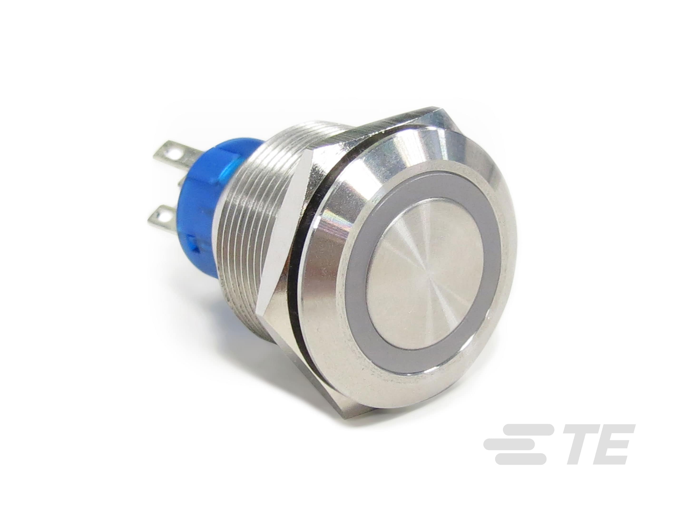 TE Connectivity AV22 Series Illuminated Push Button Switch, Momentary, Screw, SPST, Green LED, IP67 250 V ac