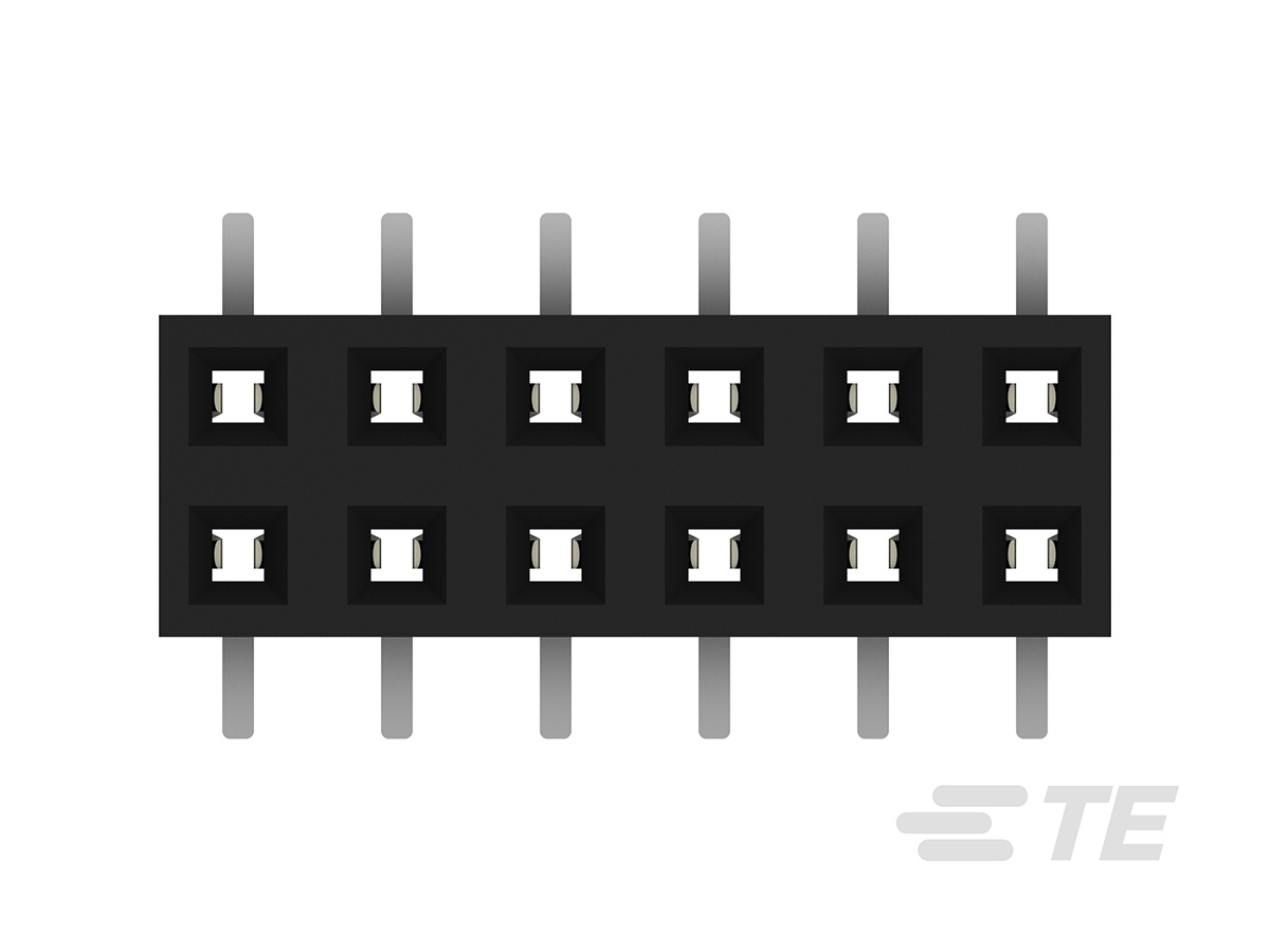 1-2314844-2 TE Connectivity AMPMODU Series Straight Surface PCB Socket, 12-Contact, 2 Row, 2 mm Pitch Solder