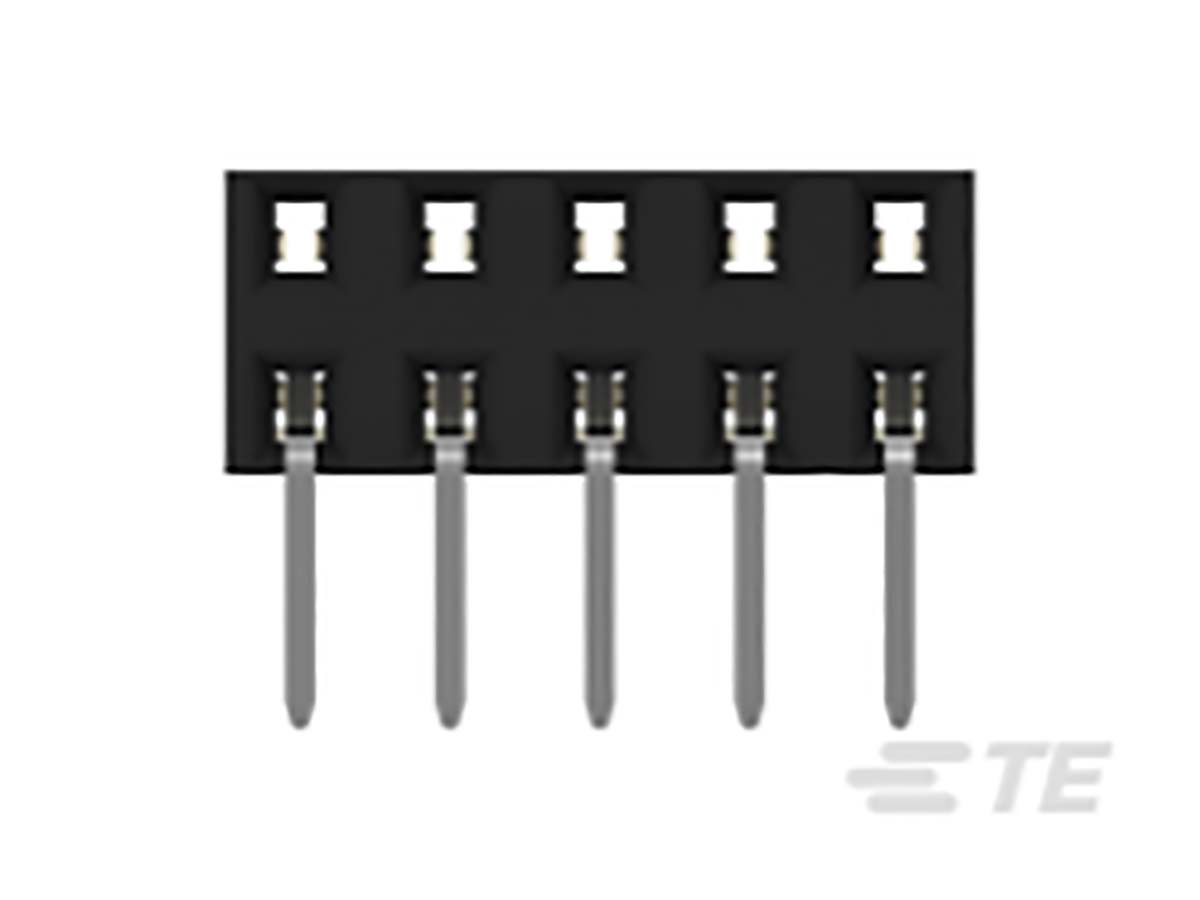 TE Connectivity AMPMODU Series Straight Through Hole PCB Socket, 10-Contact, 2 Row, 2 mm Pitch Solder
