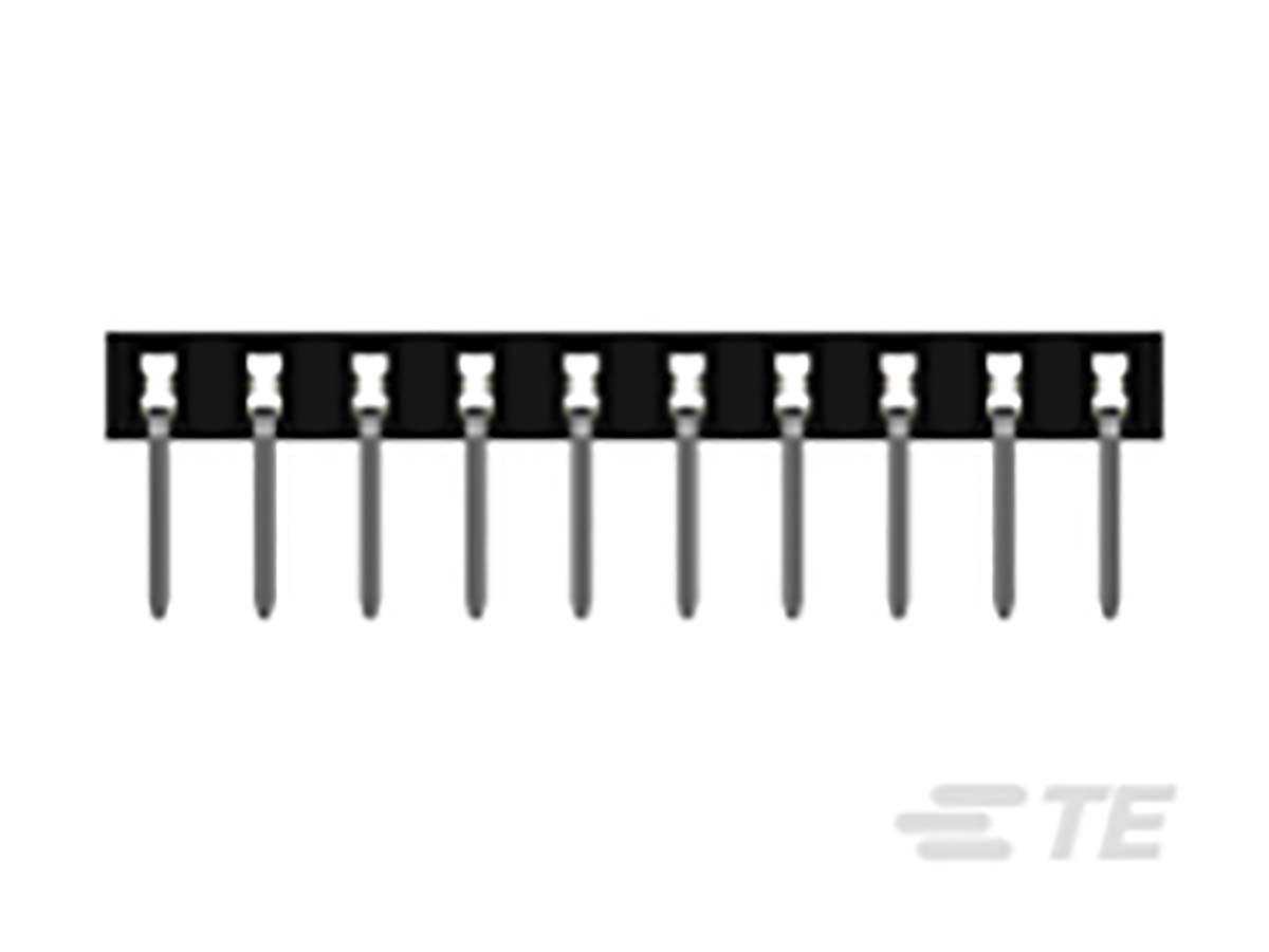 TE Connectivity AMPMODU Series Straight Through Hole PCB Socket, 10-Contact, 1 Row, 2 mm Pitch Solder