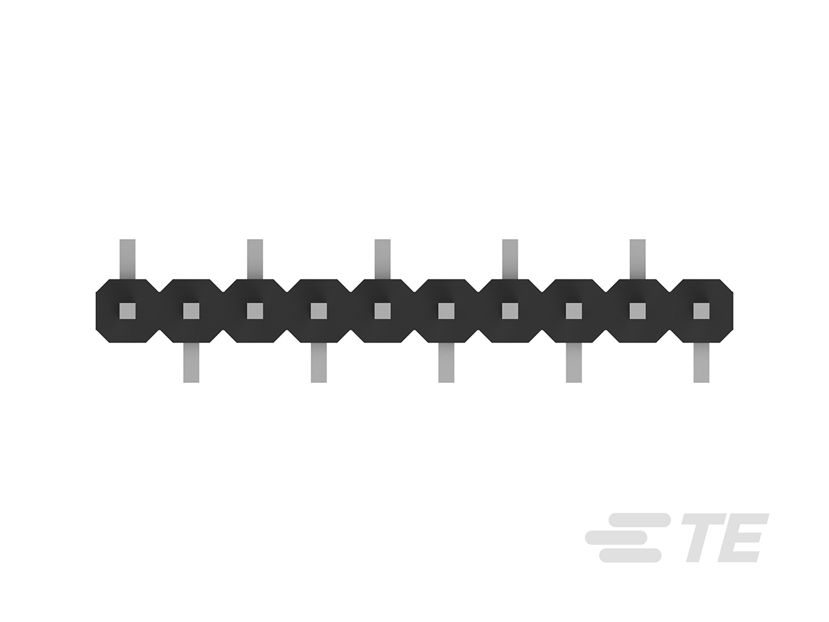 1-2842104-0 TE Connectivity AMPMODU Series Straight Surface Pin Header, 10 Contact(s), 2 mm Pitch, 1 Row, Unshrouded