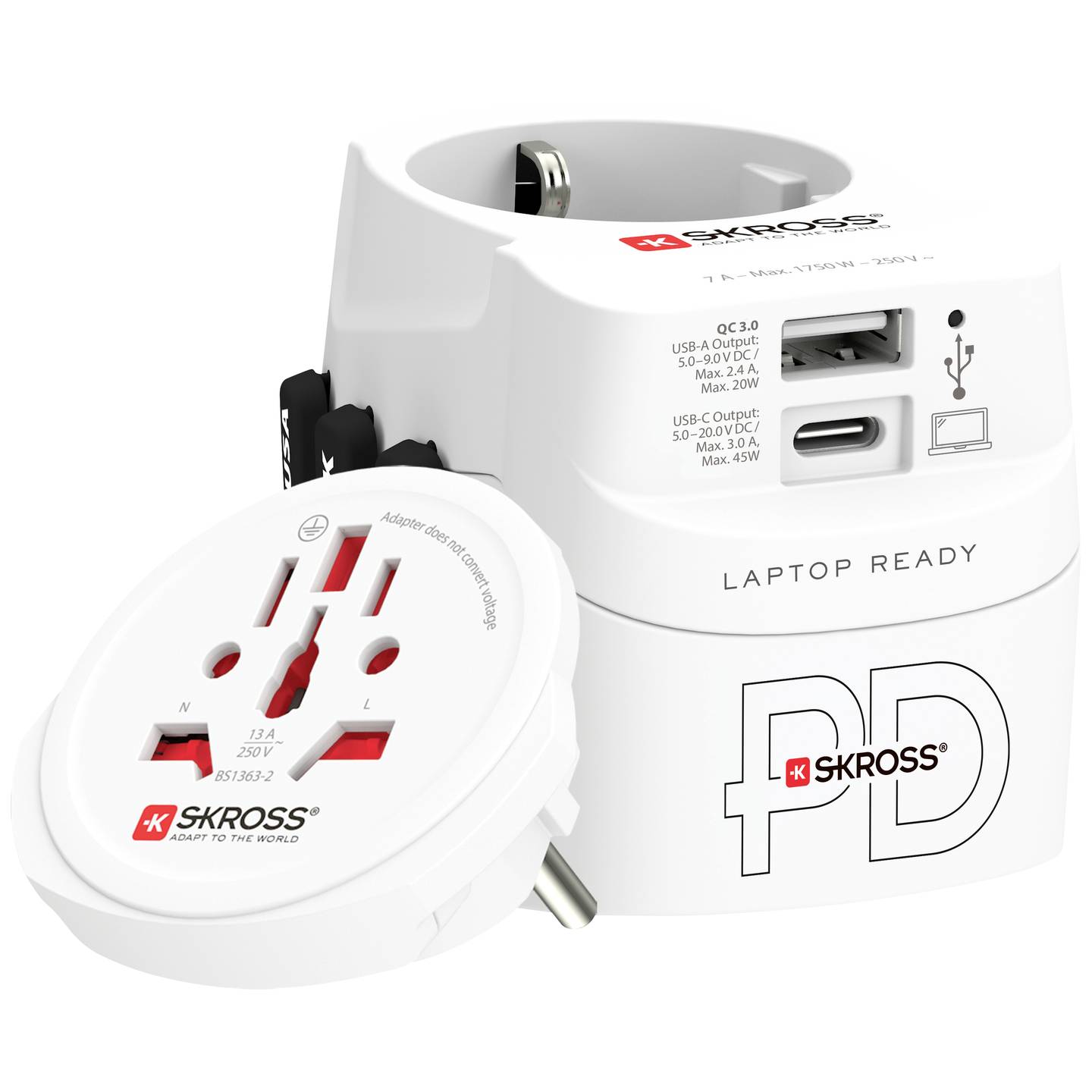 SKROSS Travel Adapter World Australia, China, UK, USA, 7A